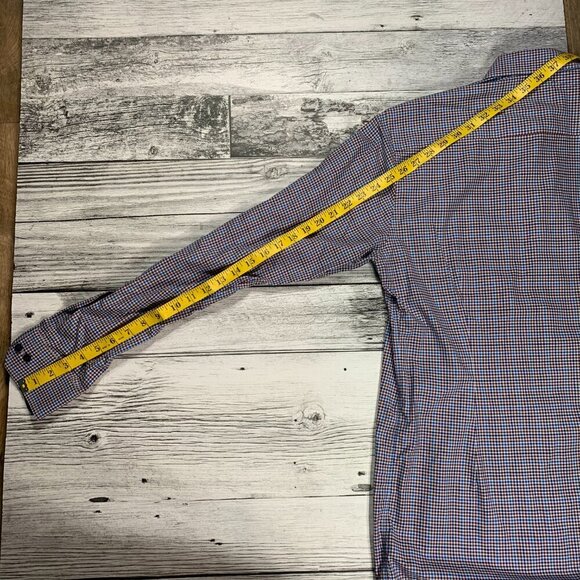 Eton Slim Gingham Check Print Dress Shirt - Picture 12 of 12